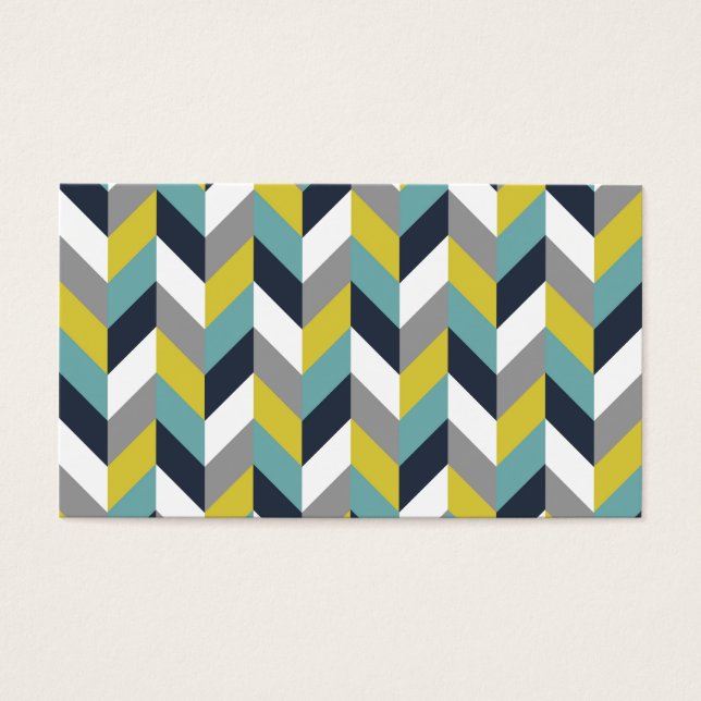 Gelbgraugrüne Blaue Navy Herringbone Zickzack (Vorderseite)
