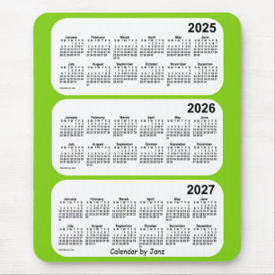 Gelbgrün-3-jähriger Kalender 2025-2027 durch Jan Mousepad