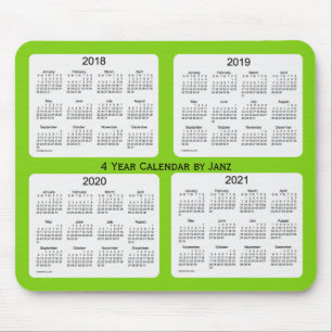 Gelbgrün-4-jähriger Kalender 2018-2021 durch Jan Mousepad