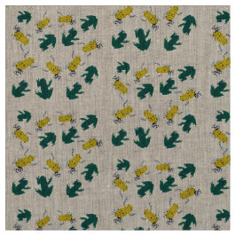 Gelbgrün-Frosch-Muster Stoff