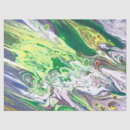 Gelbgrün Lila Abstraktes Dekouting Seidenpapier