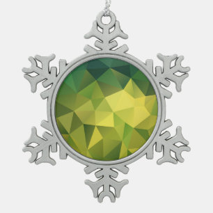 Gelbgrün Schneeflocken Zinn-Ornament