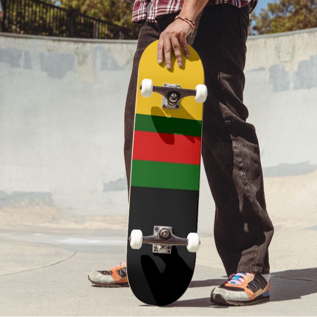 Gelbgrün-schwarz-Blockdesign Skateboard (Von Creator hochgeladen)