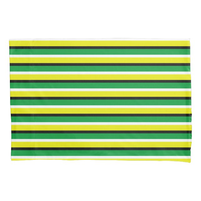 Gelbgrün Streifen Muster Kissenbezug (Vorderseite)