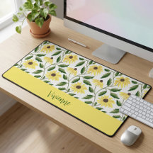 Gelbgrüne Aquarell-Wildblumen-Monogramm-Name