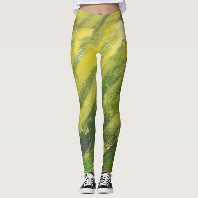 Gelbgrüne Leggings (Vorderseite)