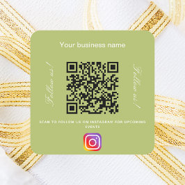 Gelbgrüner Firmenname qr Codeinstagramm Quadratischer Aufkleber