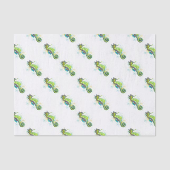 Gelbgrüner Seepferd Seidenpapier (Vorderseite)