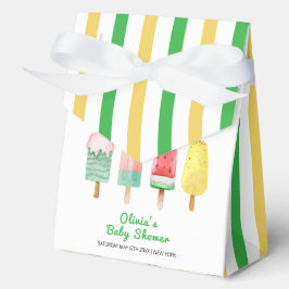Gelbgrüner Streifen Eiscreme Pop Babydusche Geschenkschachtel