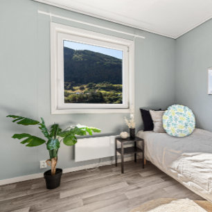 Gelbgrünes Blätter Rundes Kissen