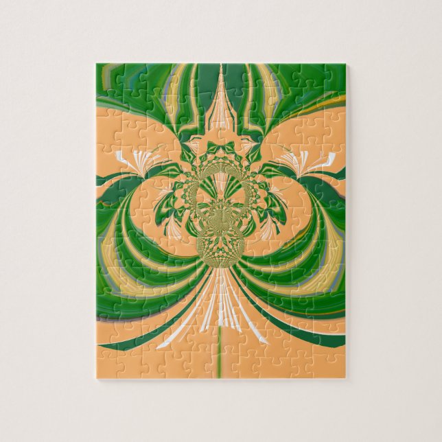 Gelbgrünes Design. Puzzle (Vertikal)