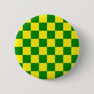 Gelbgrünes Schachbrettmuster für Karos Button