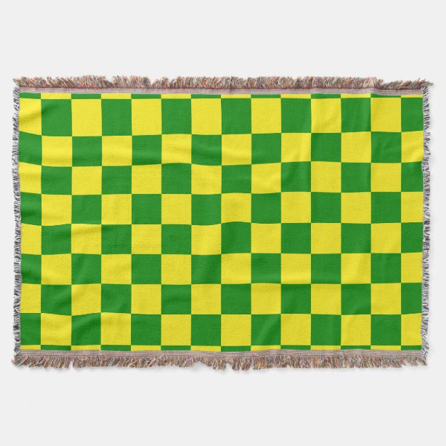 Gelbgrünes Schachbrettmuster für Karos Decke (Vorderseite)