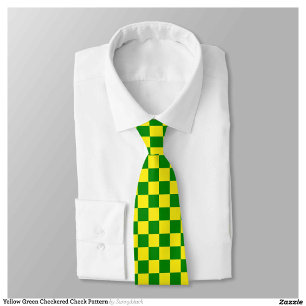 Gelbgrünes Schachbrettmuster für Karos Krawatte