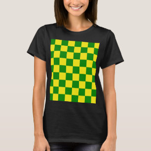 Gelbgrünes Schachbrettmuster für Karos T-Shirt