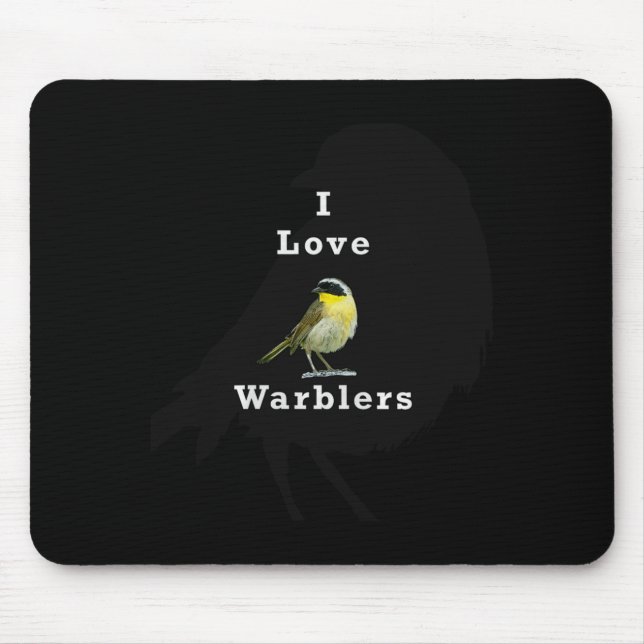 Gelbkehl-Waldsänger ”Ich liebe Waldsänger” Prem Mousepad (Vorne)