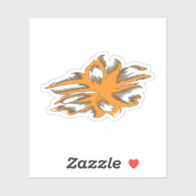 gelblich-orange, orange-gelb dekorativ aufkleber (Blatt)