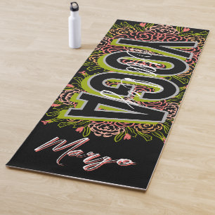 Gelbliche Florale Handgezeichnete Yogamatte