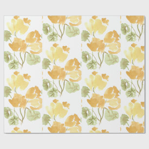 Gelbliche Mattverpackung mit Blüten Geschenkpapier