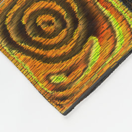 Gelbliche Quadrate und Kreise in rustikalem Mosaik Fleecedecke