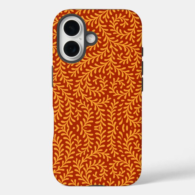 Gelbliches Blattrebenmuster  Case-Mate iPhone Hülle (Rückseite)
