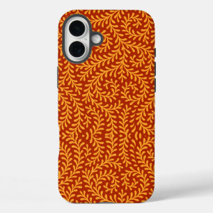Gelbliches Blattrebenmuster iPhone 16 Plus Hülle