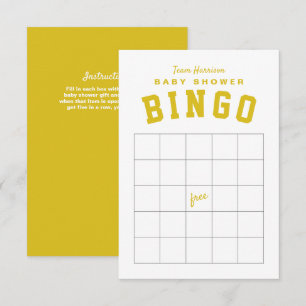 Gelbliches Heckklappenthema Baby Shower BINGO Kart Einladung