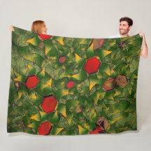 Gelbliches virtuelles Blattwerk mit roten Hexagone