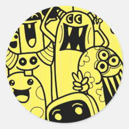 GELBLOW KUSTOMIZABLE Aufkleber GLÜCKLICH MONSTER