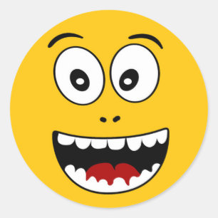 Gelbmoji Runder Aufkleber