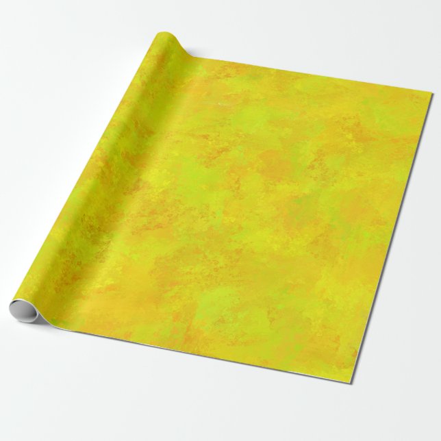 Gelborange Abstraktes Muster Geschenkpapier (Ungerollt)