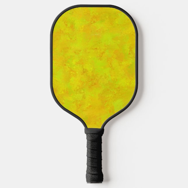 Gelborange Abstraktes Muster Pickleball Schläger (Vorderseite)