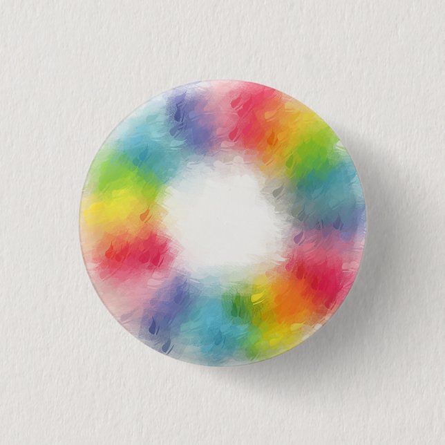 Gelborange Blau Grün Rot Lila Button (Vorderseite)