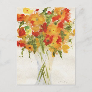 Gelborange Blume Postkarte