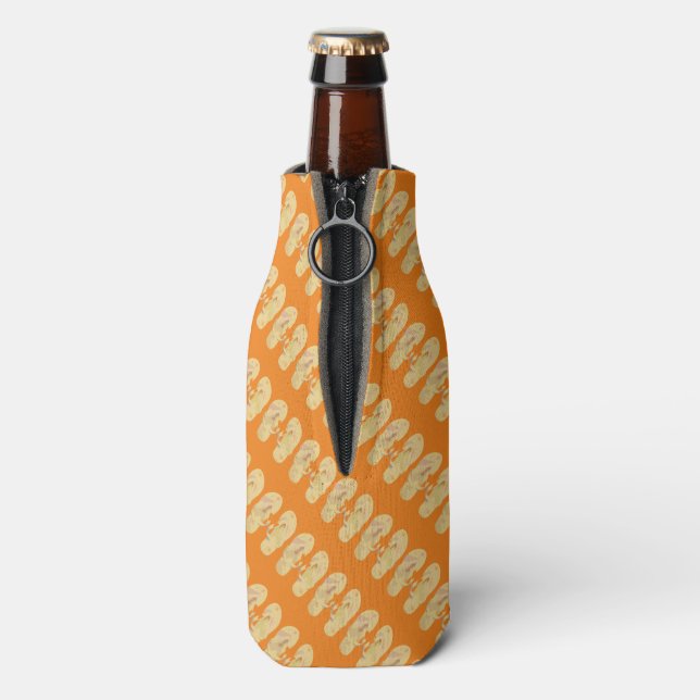 Gelborange Drehend Flop-Muster Flaschenkühler (Flasche Rückseite)