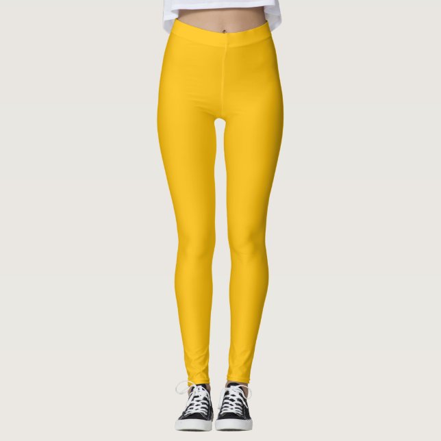 Gelborange Farbe Leggings (Vorderseite)