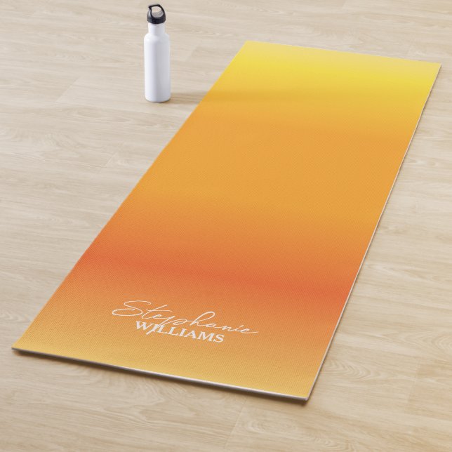 Gelborange Gradient Yoga Mat mit Individuelle Name Yogamatte (Beispiel)