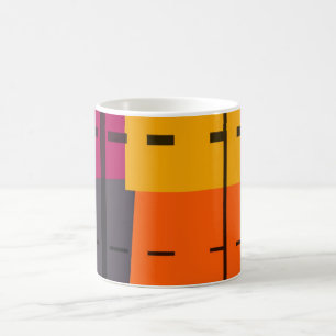 Gelborange, grau, rosa Abstrakte Kunst Tasse
