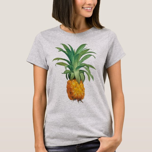 Gelborange-Grüne Ananas T-Shirt (Vorderseite)