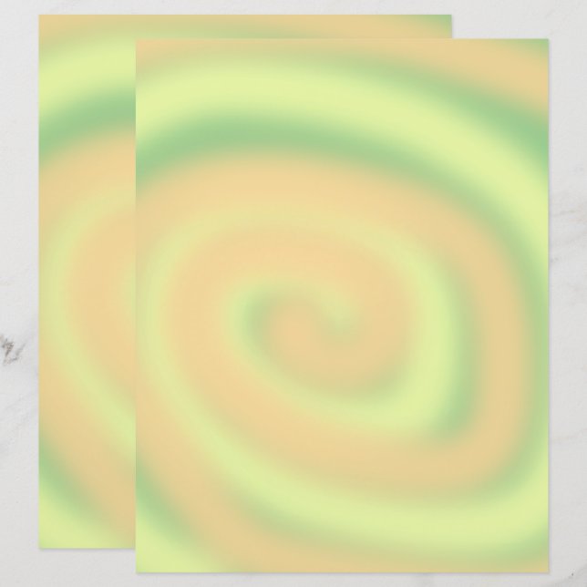 Gelborange grüne Paste Swirk Scrapbook Paper (Vorne/Hinten)