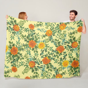 Gelborange Hochzeit Fleecedecke