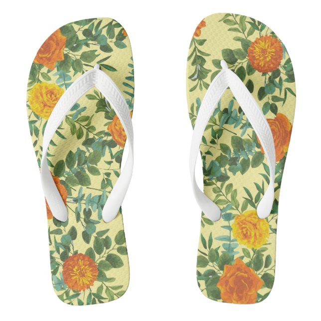 Gelborange Hochzeit Flip Flops (Fußbett)