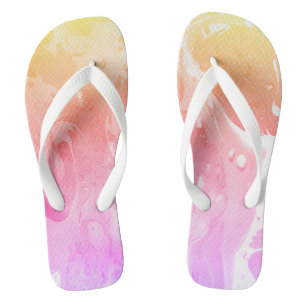 Gelborange Lila moderne Vorlagenwomen Flip Flops