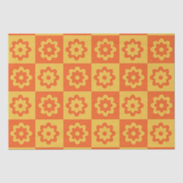 Gelborange Retro-Blume Seidenpapier