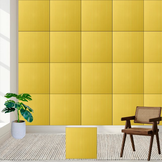 Gelborange S Keramik Tile Fliese (Sunshine Yellow Stripe Ceramic Tile)