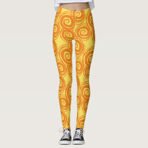 Gelborange Schnürsenkel Leggings