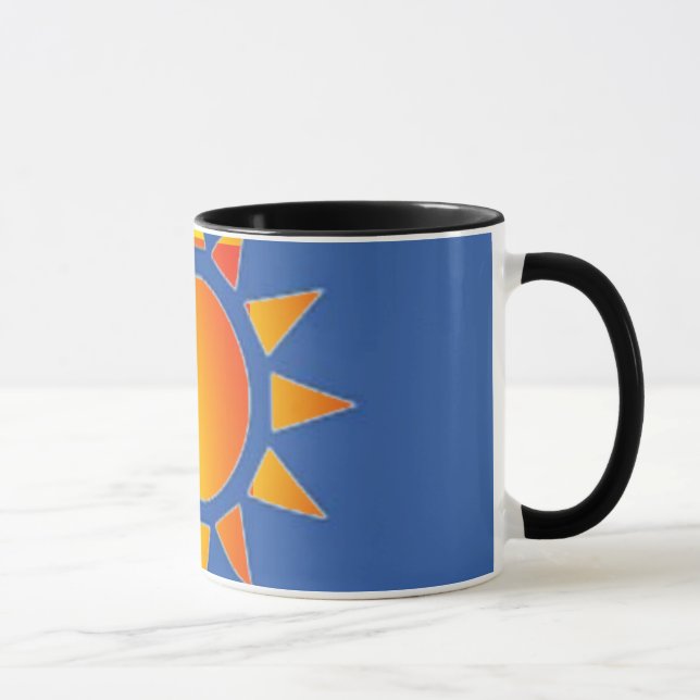 Gelborange Sonnenstrahlung Tasse (Rechts)