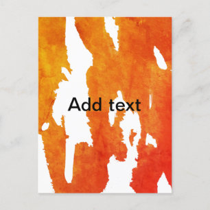 Gelborange Wasserfarbe abstrakte Textanstriche hin Postkarte