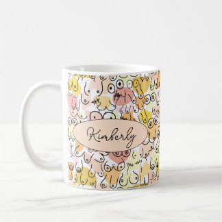 Gelbpastellfrau Kaffeetasse