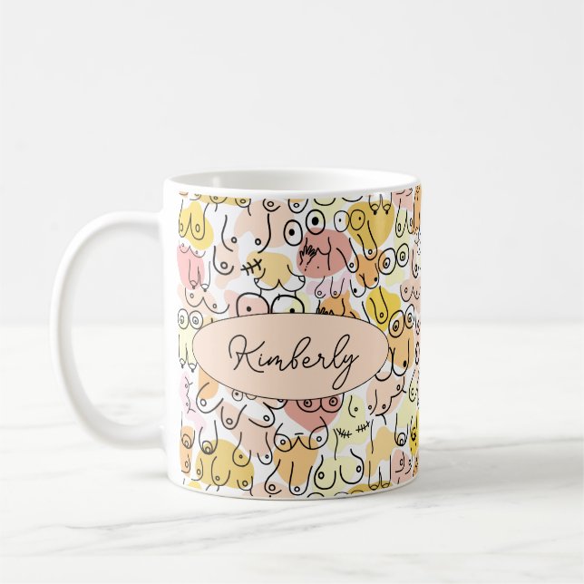 Gelbpastellfrau Kaffeetasse (Links)
